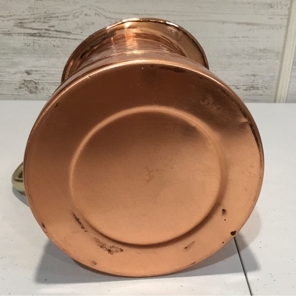 Vintage Hammered / Dimpled Copper Pitcher With Brass Handle Made In India - Picture 8 of 10